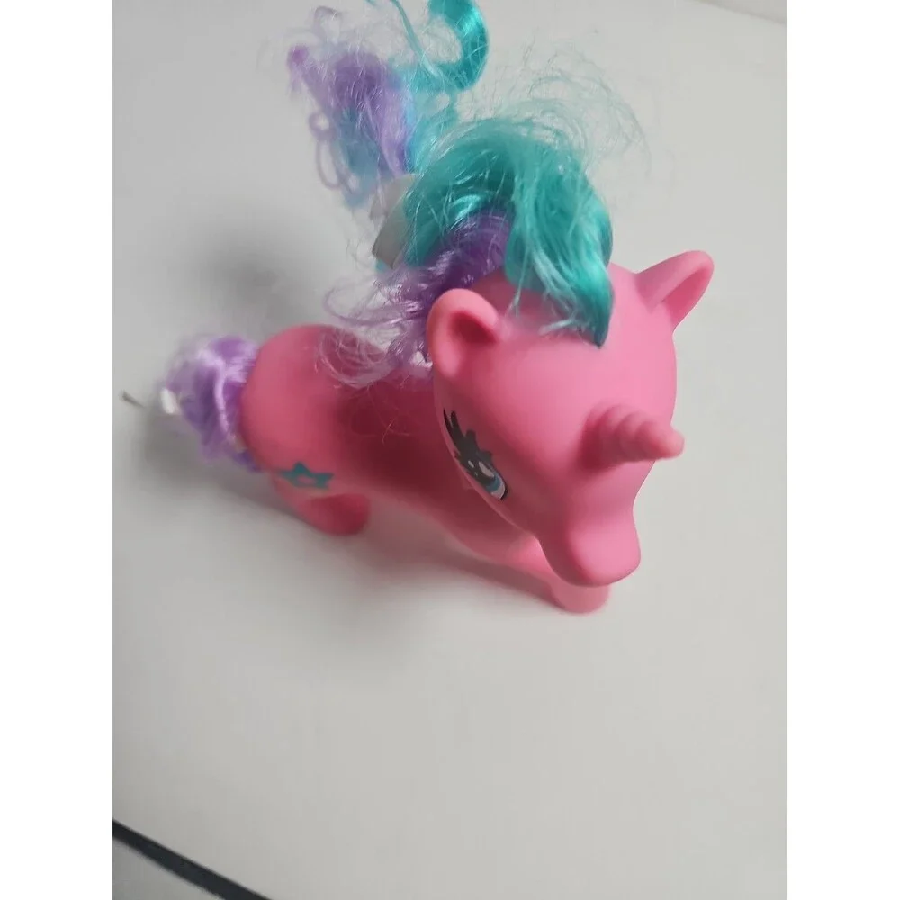 Gi-Go Wonder Pony Land Pink Unicorn with Purple Aqua Hair Shooting Stars